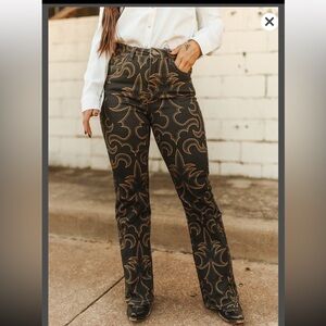 Boot Stitched Printed High Rise Trouser Jeans